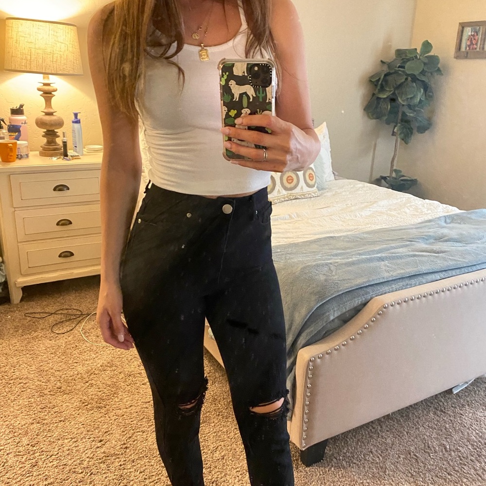 NASTY GAL Distressed mom Jeans